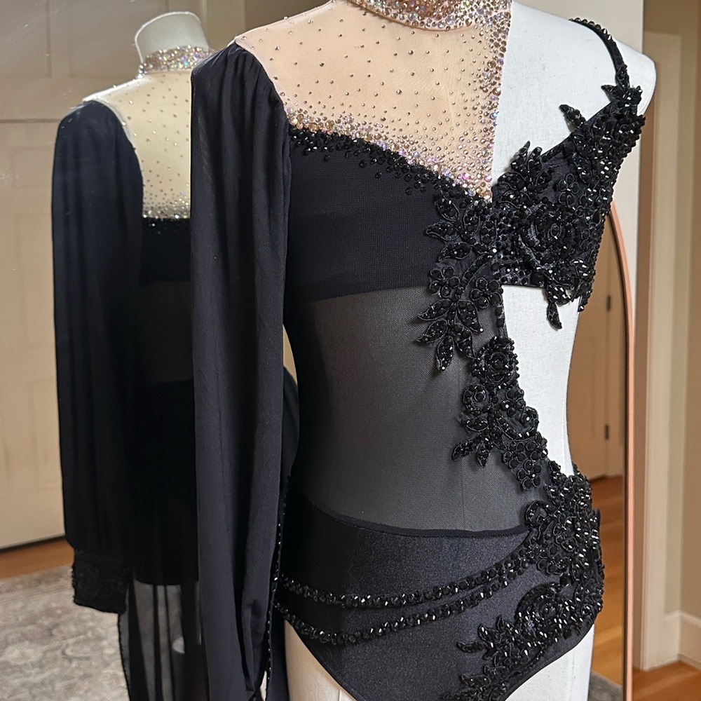 *Custom* black Competition Dance Costume AS
